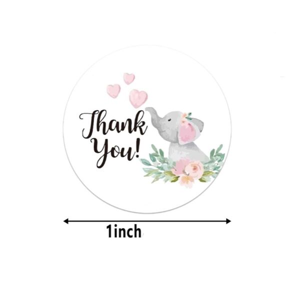 500 Elephant Thank You Stickers - Picture 3 of 5